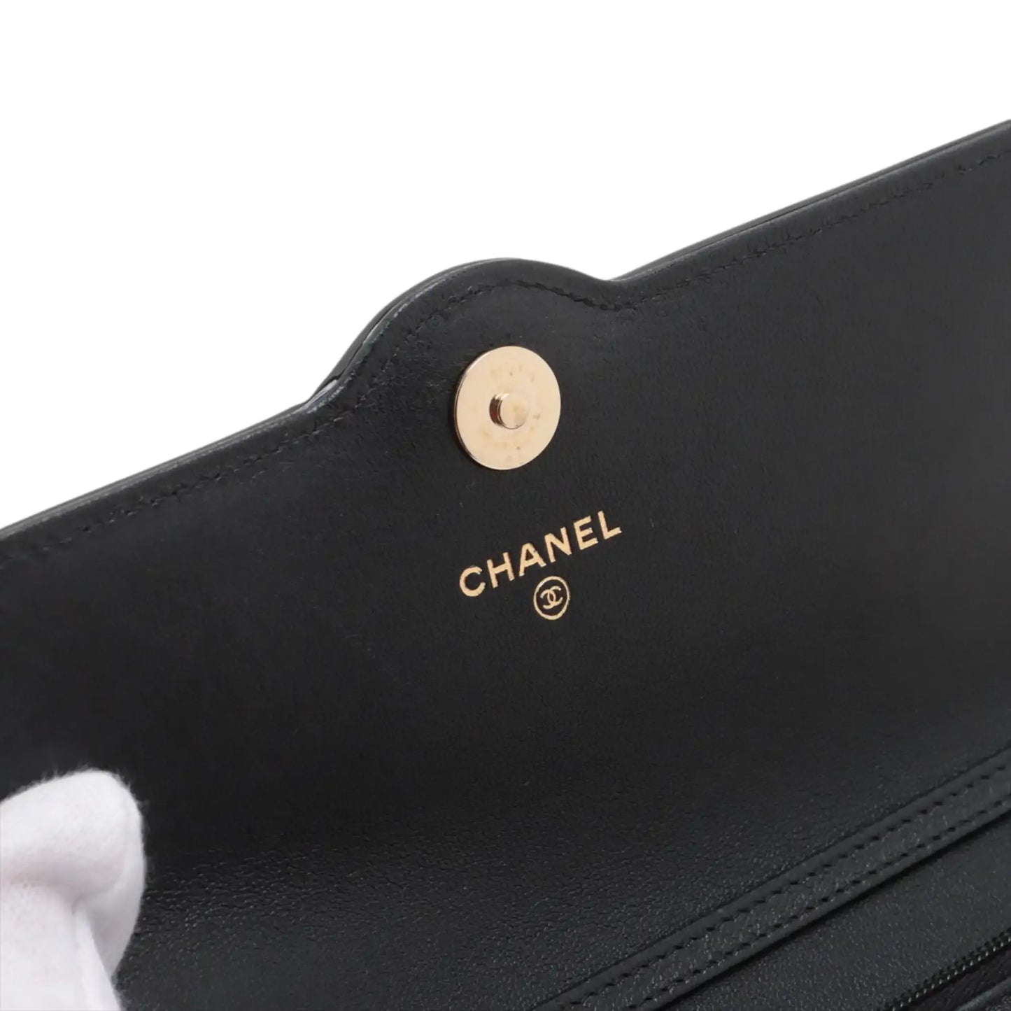 Chanel CC Quilted Lambskin and Patent Flap Phone Holder