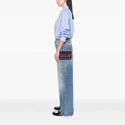 Chanel Tweed Written in Chain Logo Wallet on Chain