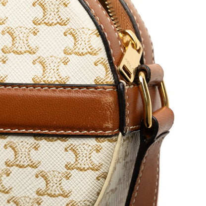 Celine Triomphe Coated Canvas Round Purse on Strap