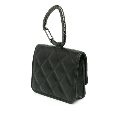Chanel Quilted Lambskin So Black CC Hook Card Holder