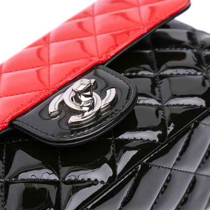 Chanel Mini Rectangular Classic Bicolor Patent Single Flap