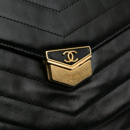 Chanel Paris Hamburg Chevron Lambskin Clutch