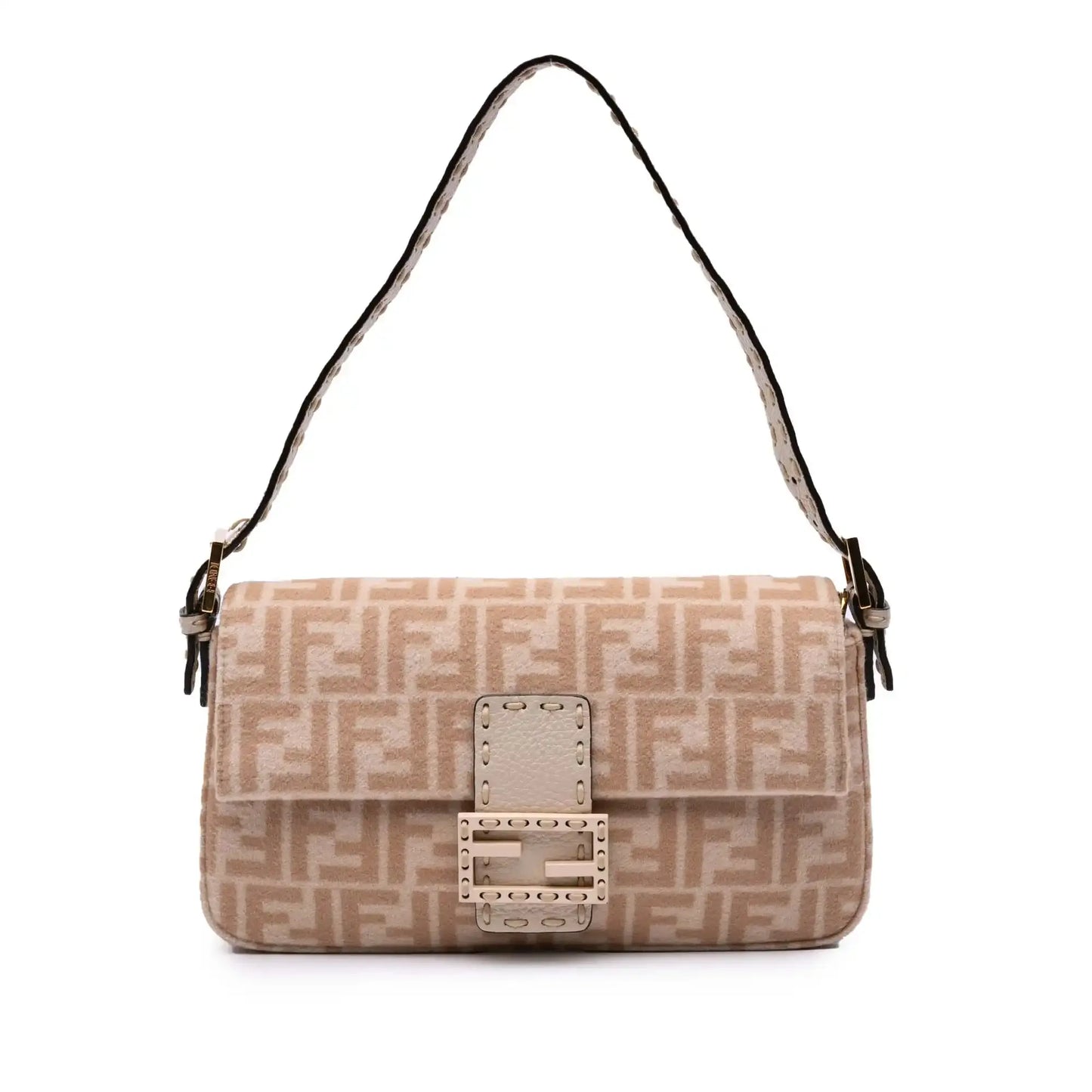Fendi Zucca Wool Selleria Baguette