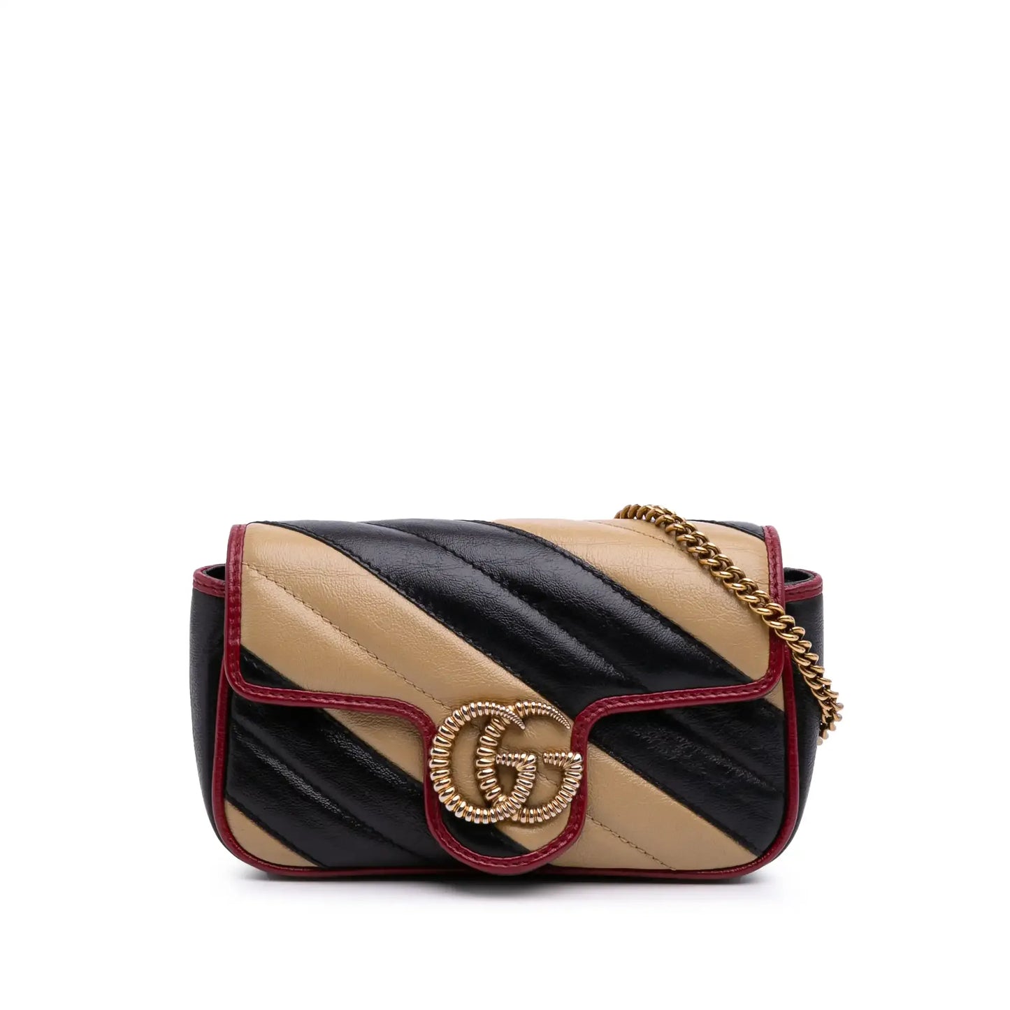 Gucci Super Mini GG Marmont Matelasse Leather Torchon Flap Crossbody