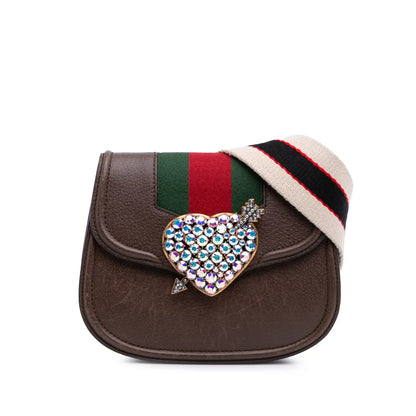 Gucci Small Linea Totem Crystal Heart Crossbody