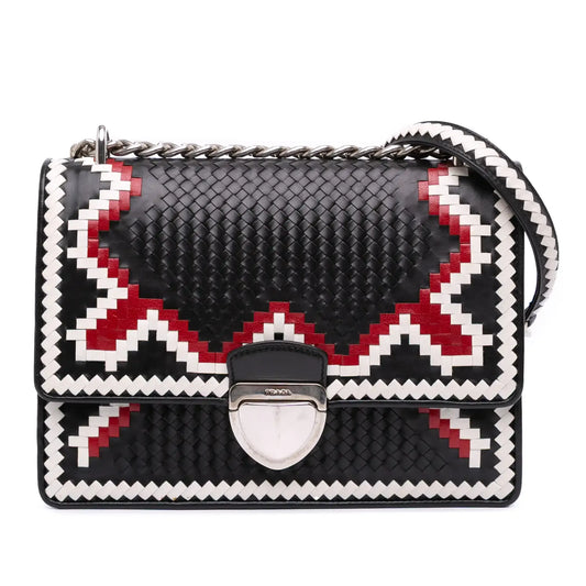 Prada Goatskin Woven Madras Crossbody
