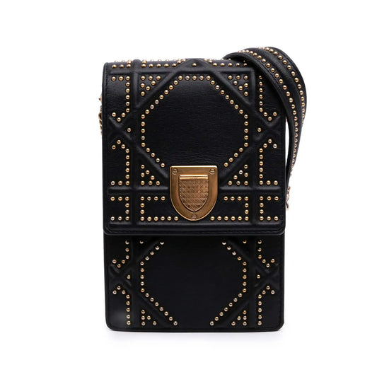 Dior Studded Leather Vertical Diorama Crossbody