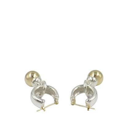 Tiffany Sterling Silver and 18K Yellow Gold Fascination Ball Dangle Earrings