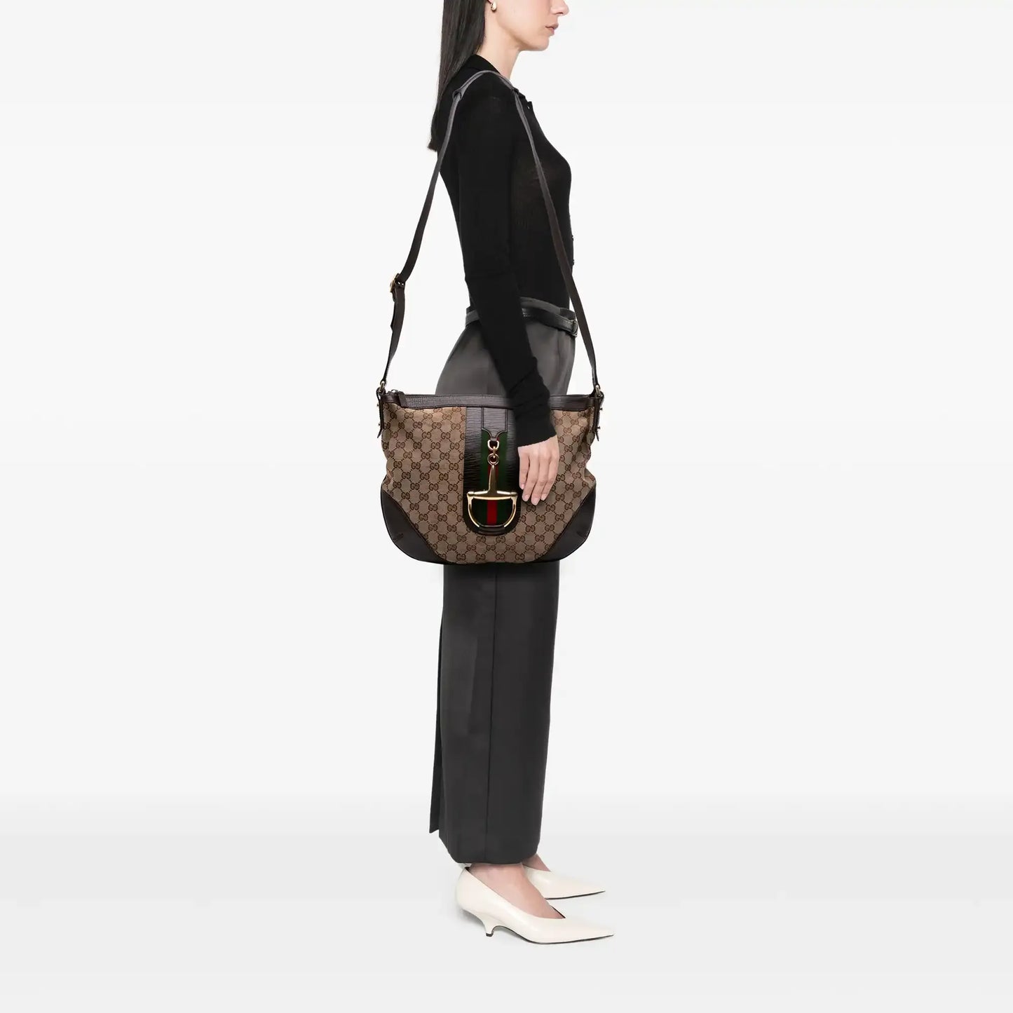 Gucci GG Canvas Hasler Web Crossbody