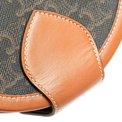Celine Medium Triomphe Coated Canvas Tambour Crossbody