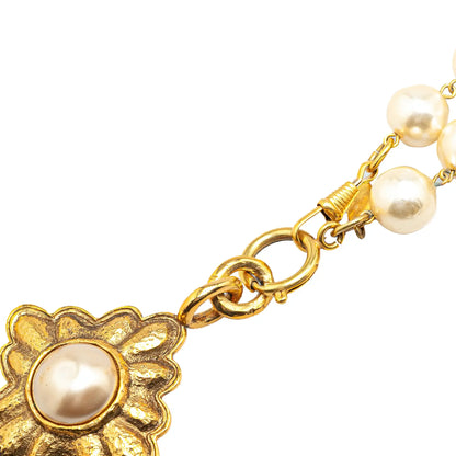 Chanel Gold Plated Faux Pearl Necklace