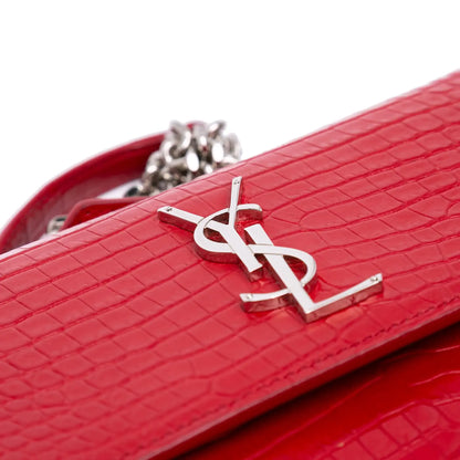 Saint Laurent Medium Croc Embossed Leather Sunset Crossbody