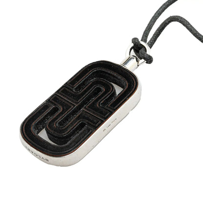 Bvlgari Sterling Silver Resin Parentesi Pendant Cord Necklace