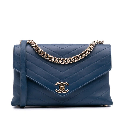Chanel Medium Calfskin Coco Chevron Envelope Flap