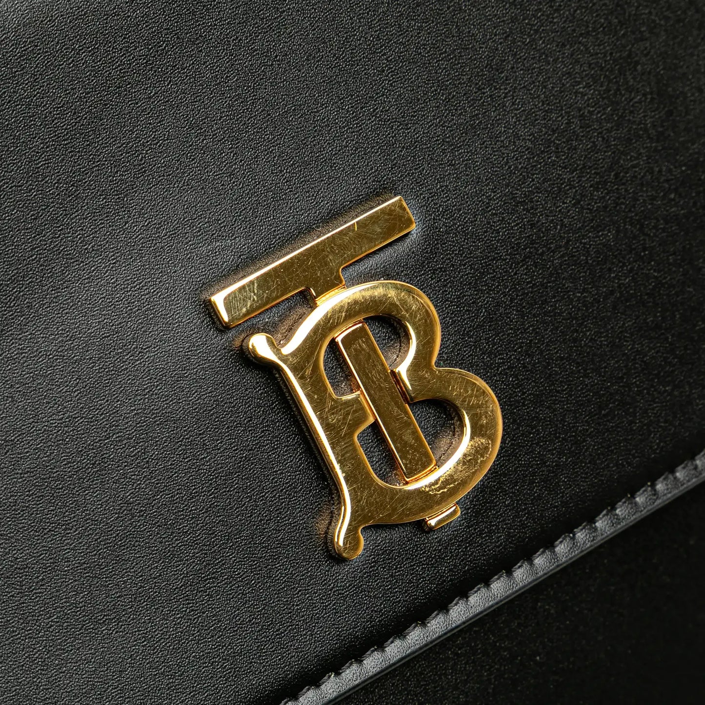 Burberry Mini Leather TB Monogram Flat Crossbody