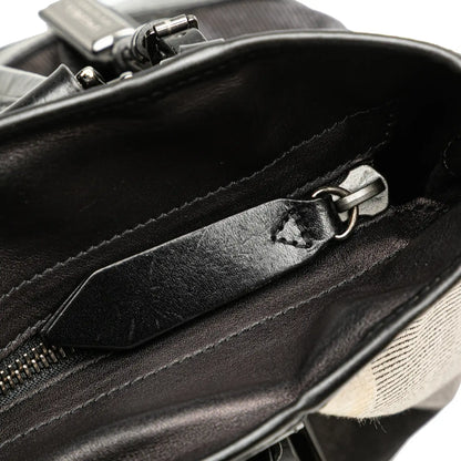 Burberry Mega Check Canvas Lowry Satchel