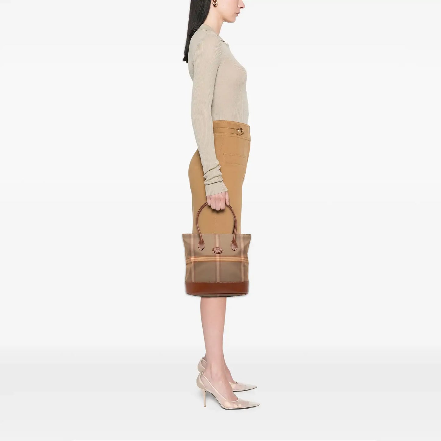 Burberry Vintage Check Canvas Bucket Bag