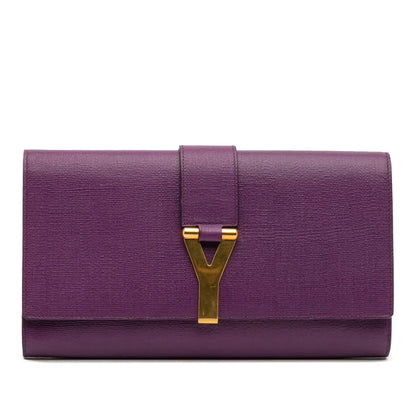 Saint Laurent Textured Leather Chyc Ligne Clutch