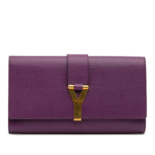Saint Laurent Textured Leather Chyc Ligne Clutch