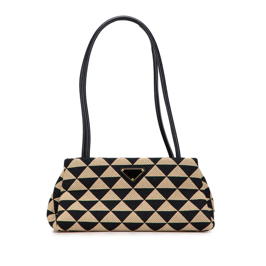 Prada Small Triangolo Symbole Jacquard Embroidered Shoulder Bag