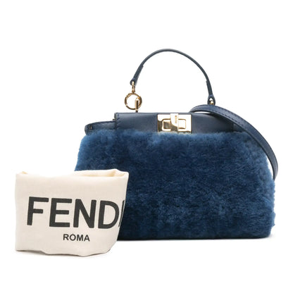 Fendi Micro Shearling Peekaboo Satchel