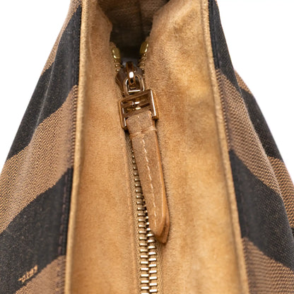 Fendi Medium Pequin Canvas Roll Tote