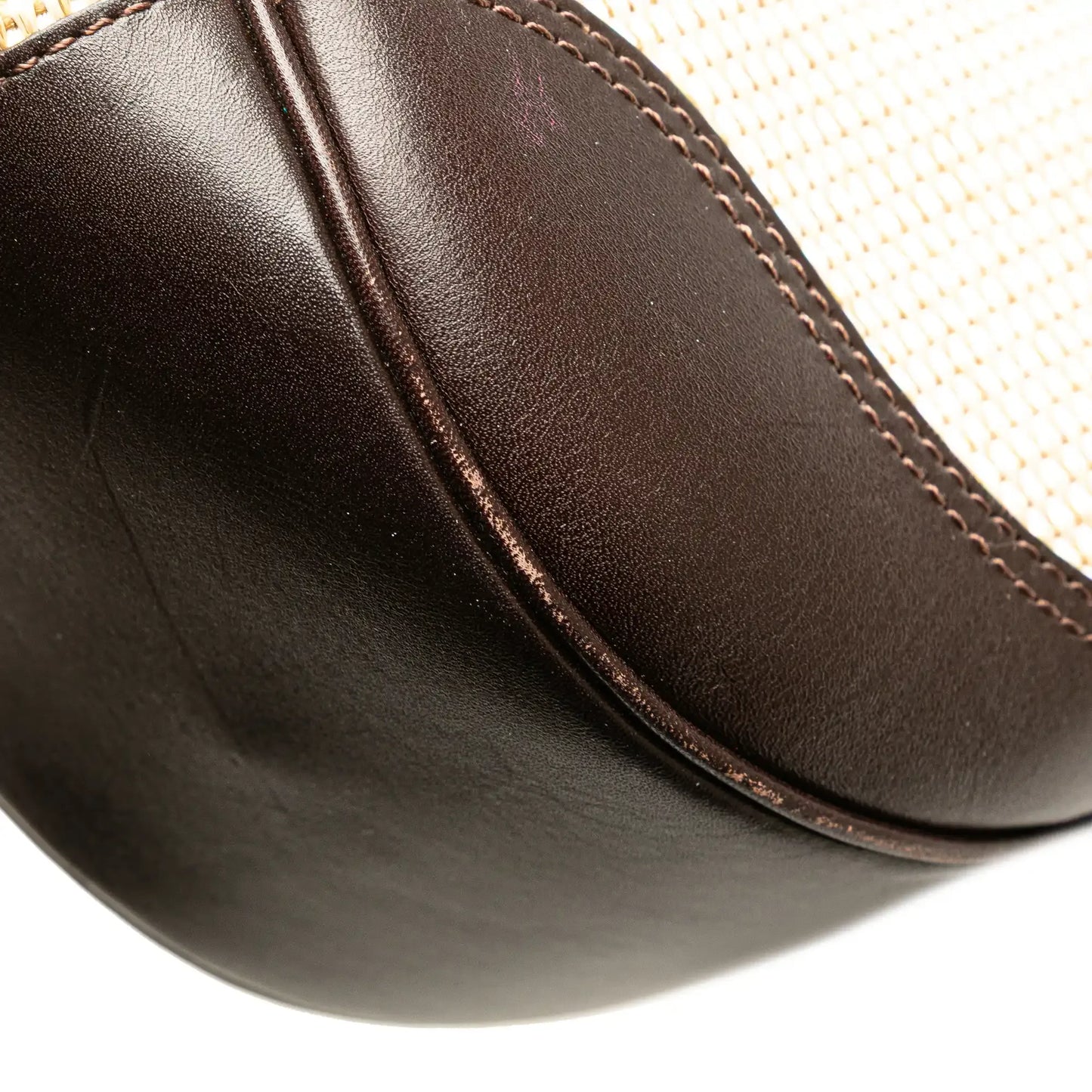 Burberry Straw and Leather Shoulder Bag