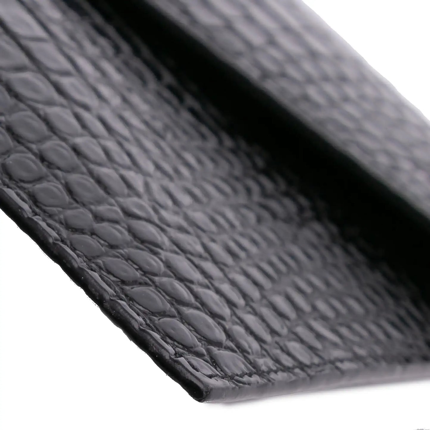 Saint Laurent Croc Embossed Patent Leather Uptown Pouch