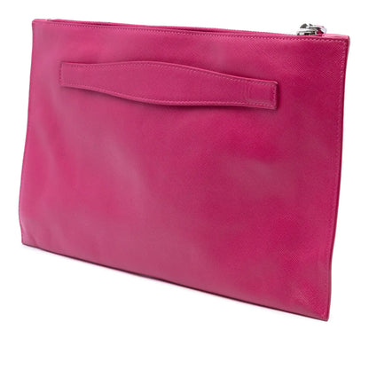 Prada Saffiano Lux Zip Clutch