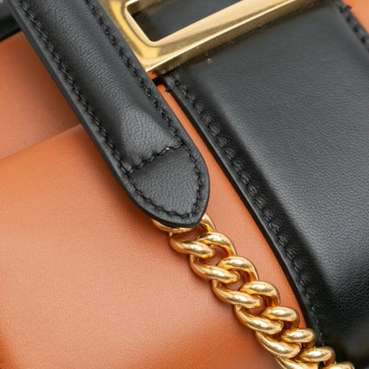 Fendi Mini Bicolor Nappa Apolo Chain Baguette Shoulder Bag