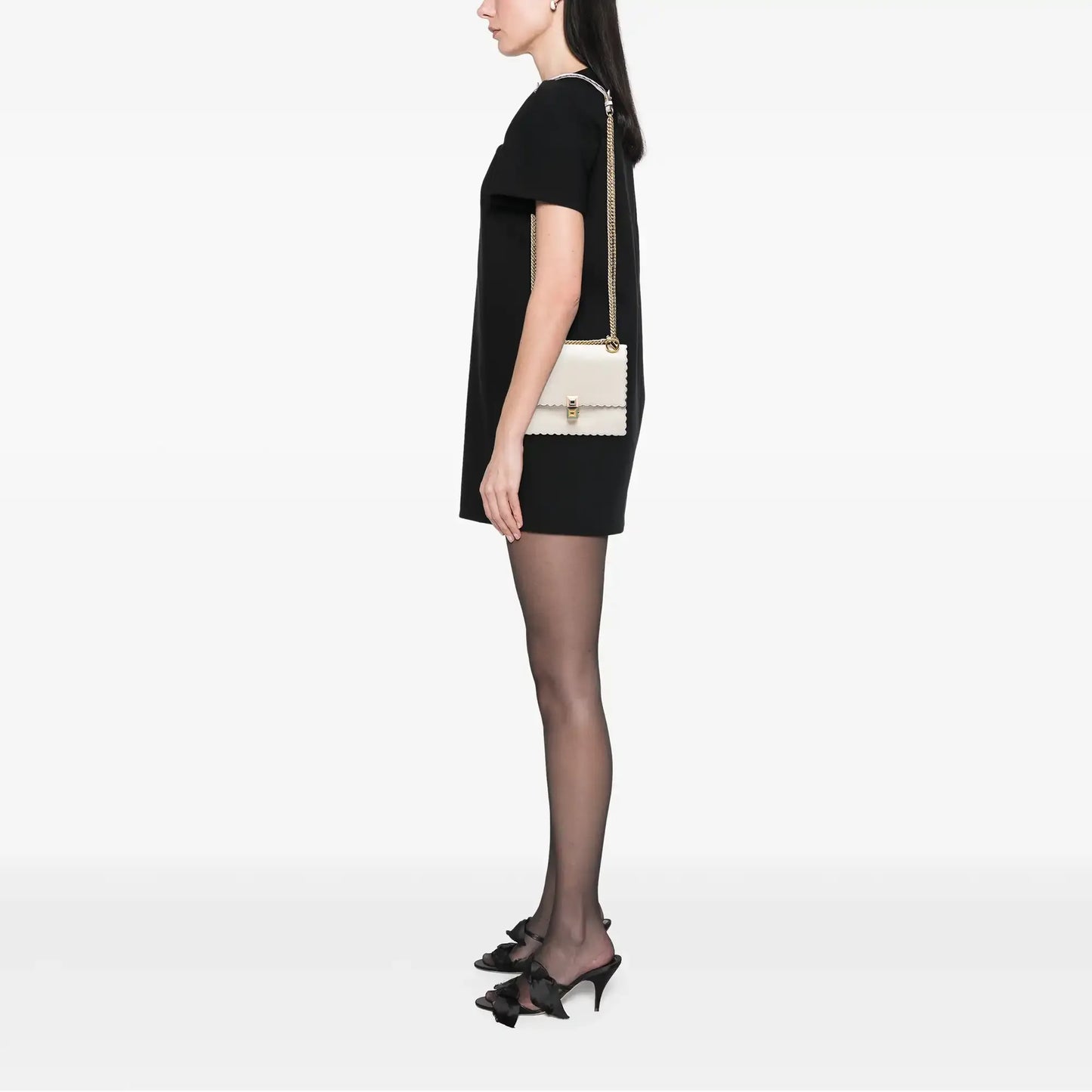 Fendi Small Scalloped Leather Kan I Crossbody