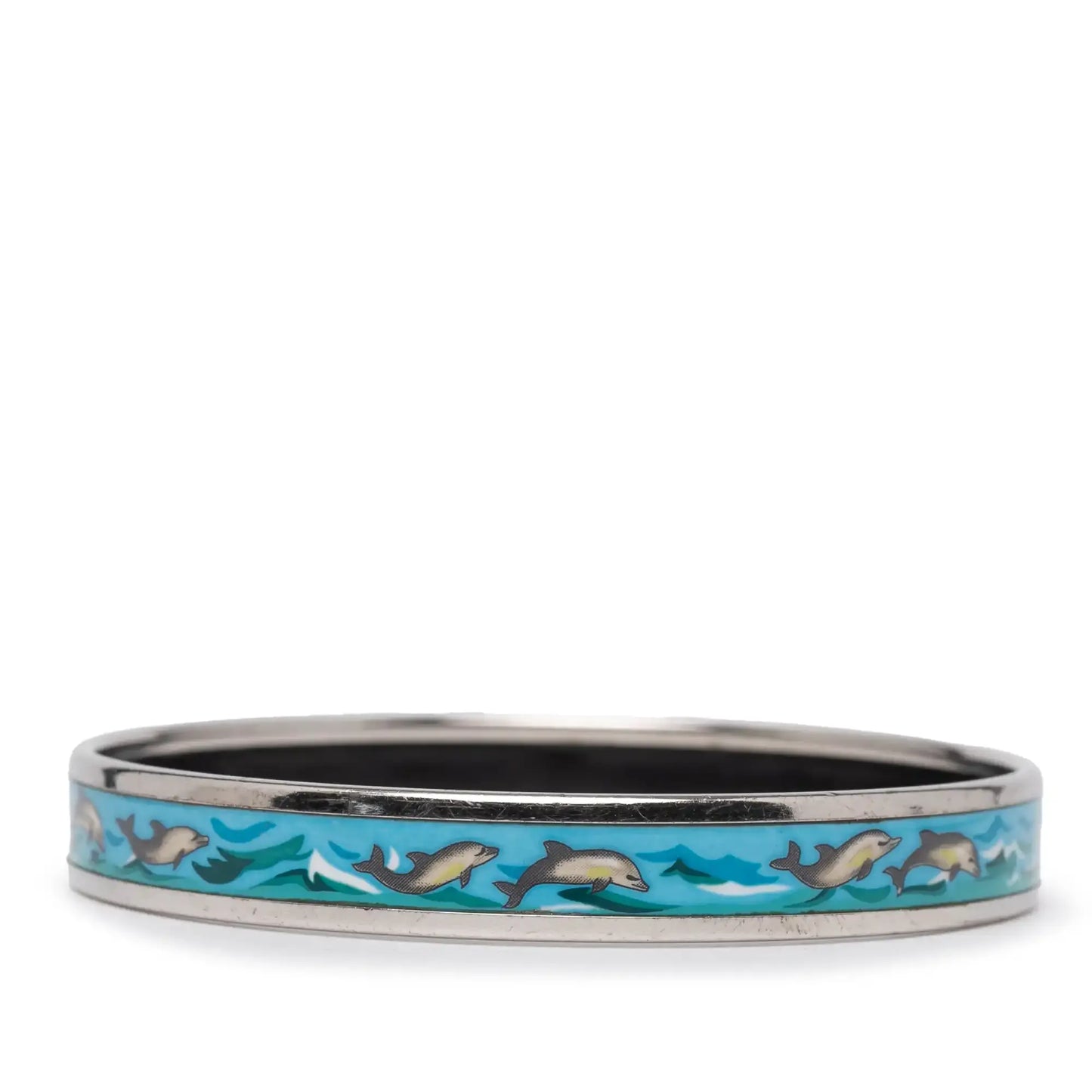 Hermès Narrow Dolphin Enamel Bangle 65