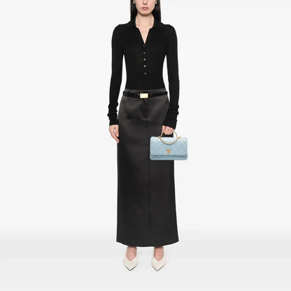 Chanel CC Quilted Lambskin Metal Twist Top Handle Flap