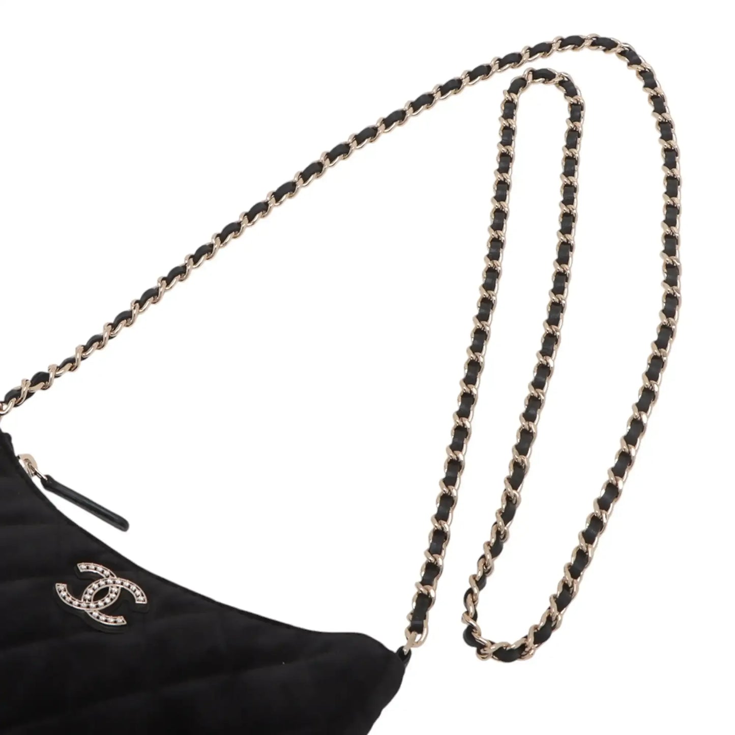 Chanel CC Quilted Velour Half Moon Chain Crossbody