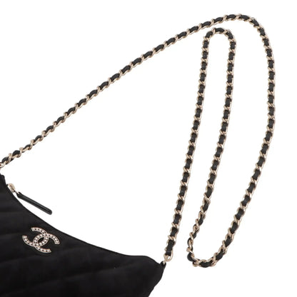 Chanel CC Quilted Velour Half Moon Chain Crossbody