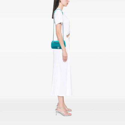 Chanel Mini Vertical Quilted Jersey Single Flap
