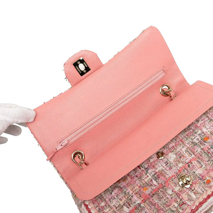 Chanel Medium Classic Quilted Tweed Braided Double Flap