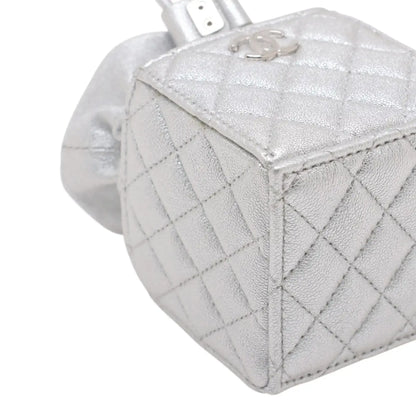 Chanel Mini Quilted Metallic Caviar Drawstring Bucket Bag