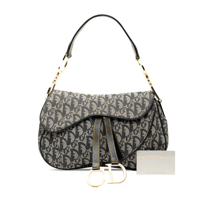 Dior Diorissimo Canvas Double Saddle Bag