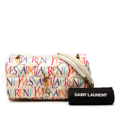 Saint Laurent Medium Silk Carre Rive Gauche Print Patchwork Jamie Shoulder Bag