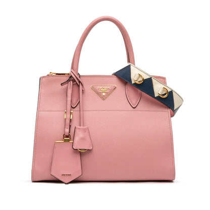 Prada City Calf Trimmed Saffiano Greche Paradigme Bag