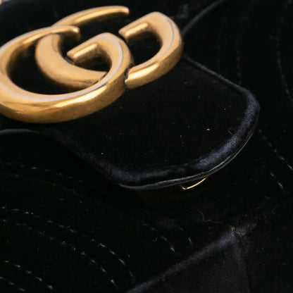 Gucci Small GG Marmont Matelasse Velvet Shoulder Bag