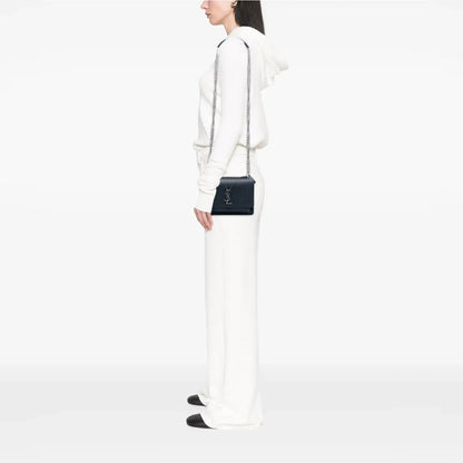 Saint Laurent Small Grained Calfskin Monogram Sunset Crossbody