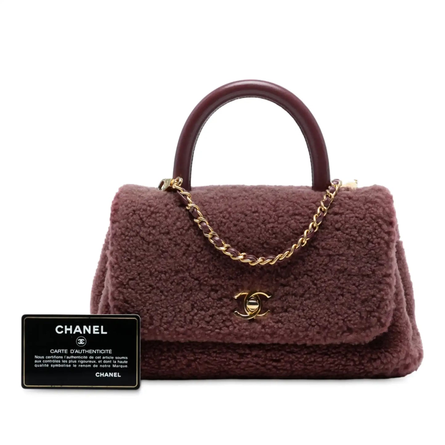 Chanel Small Shearling Coco Top Handle Bag