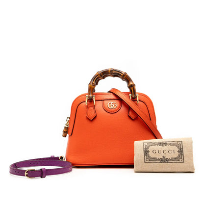 Gucci Mini Dollar Calfskin Bamboo Diana Dome Satchel