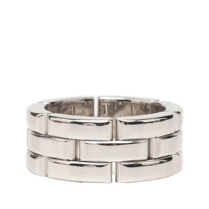 Cartier 18K White Gold Triple Row Maillon Panthère Ring