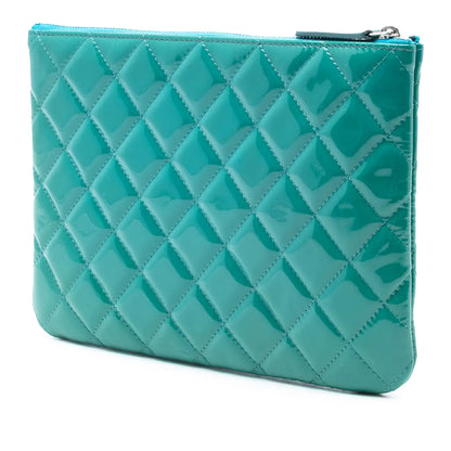 Chanel Small CC Quilted Patent O Case Clutch