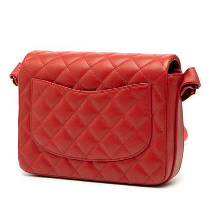 Chanel CC Quilted Calfskin Ruffle Strap Flap