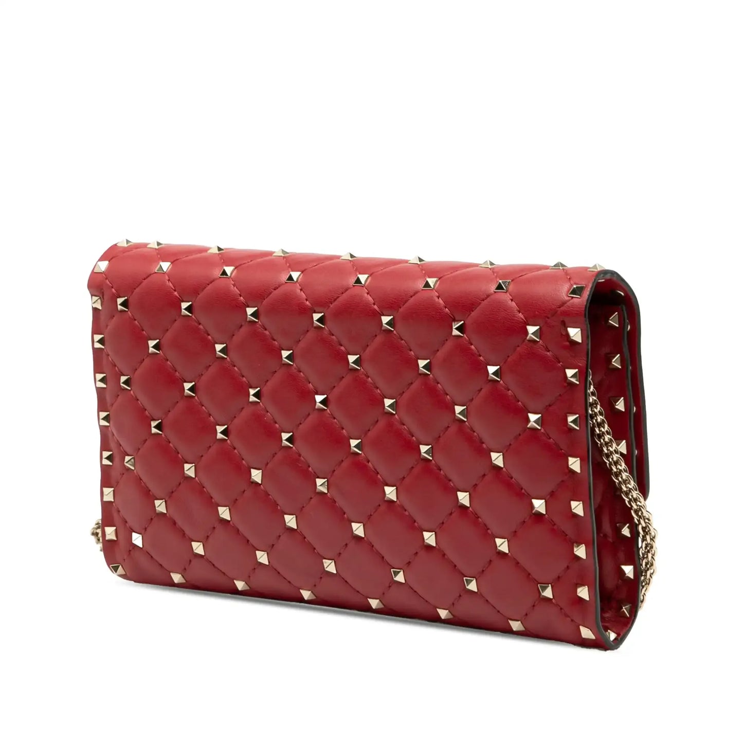 Valentino Leather Rockstud Spike Wallet on Chain