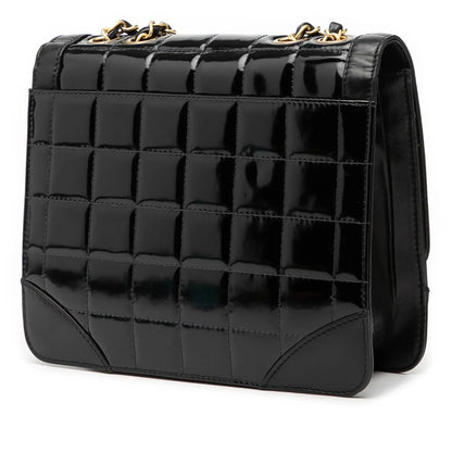 Chanel CC Chocolate Bar Patent and Lambskin Square Flap